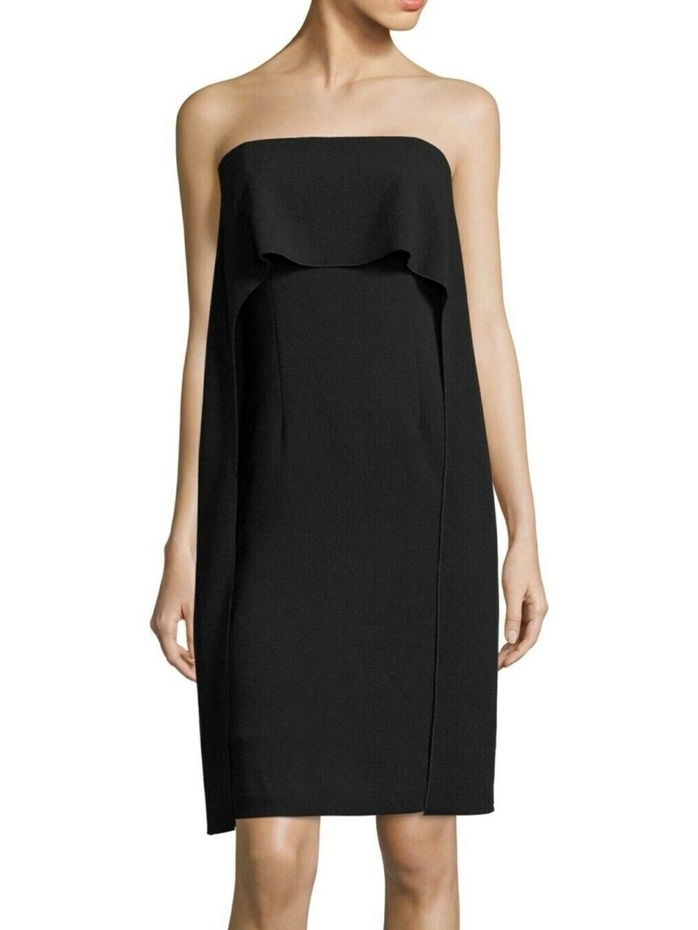 Trina Turk Genius Black Strapless Popover Crepe Shift Dress NWT Size 10